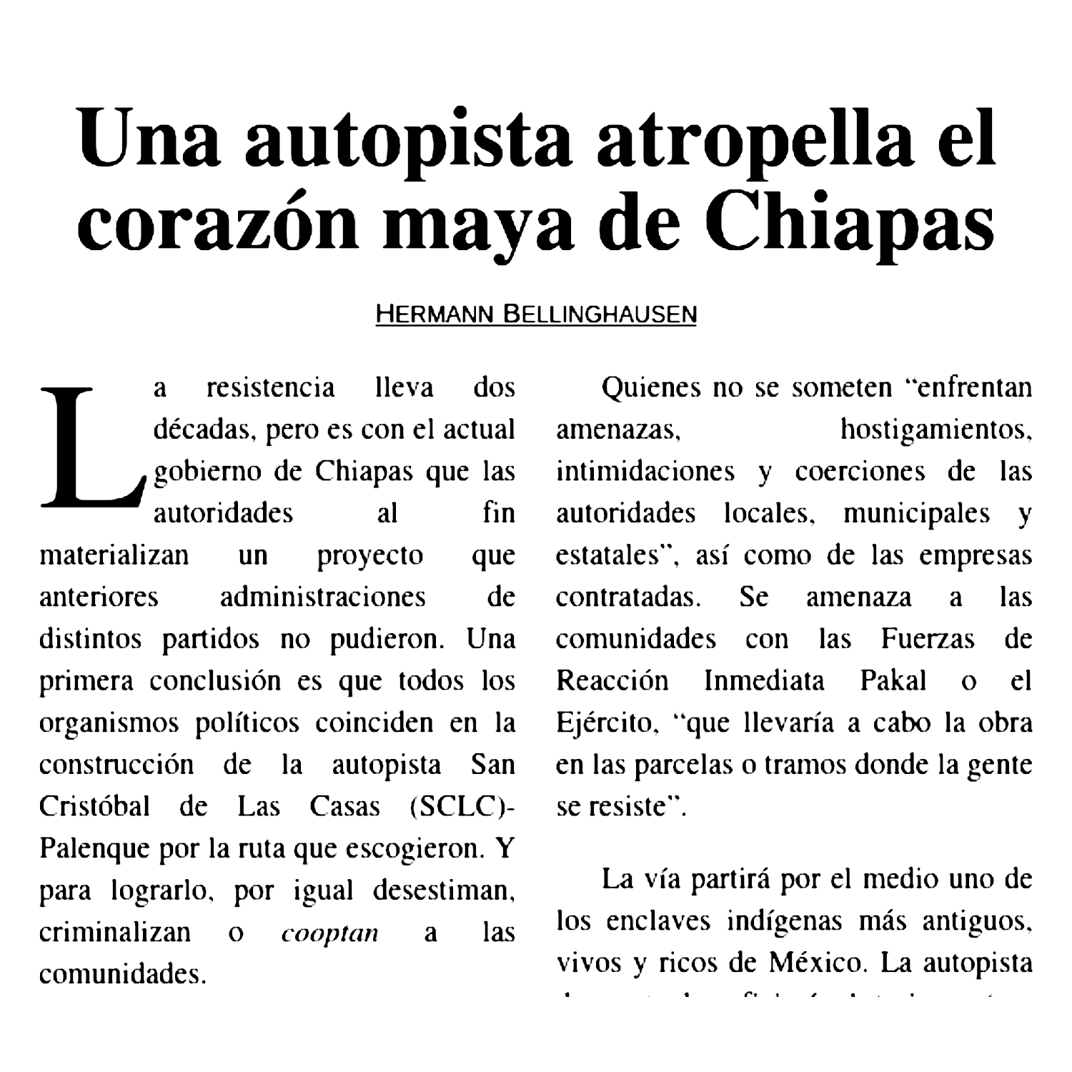 Una autopista atropella el corazón maya de Chiapas